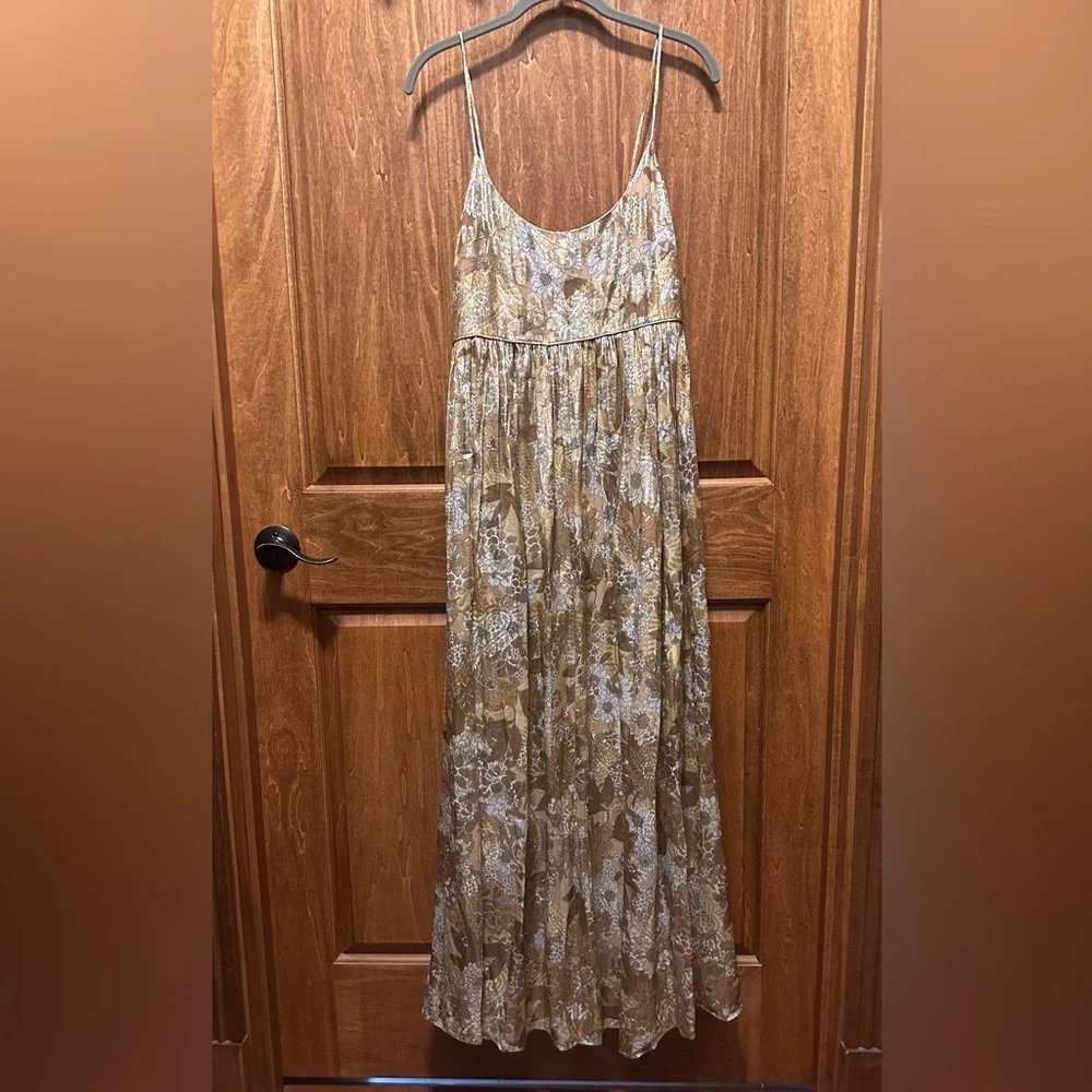 J. Crew Collection Gold and White Floral Maxi Dress 4 - Picture 3 of 8